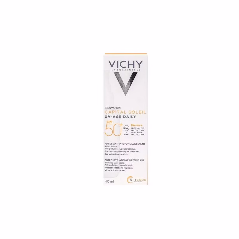 VICHY CAPITAL SOLEIL UV AGE DAILY SPF 50 FLUIDE 40 ML – Protection Quotidienne Anti-Âge Haute Performance